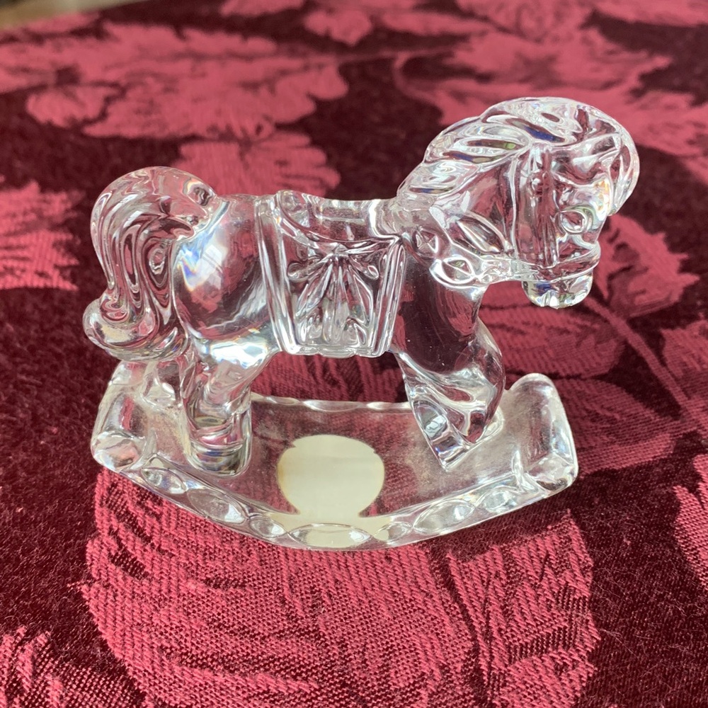 Princess House West Germany Clear 24% Lead Crystal Rocking Horse Figurine